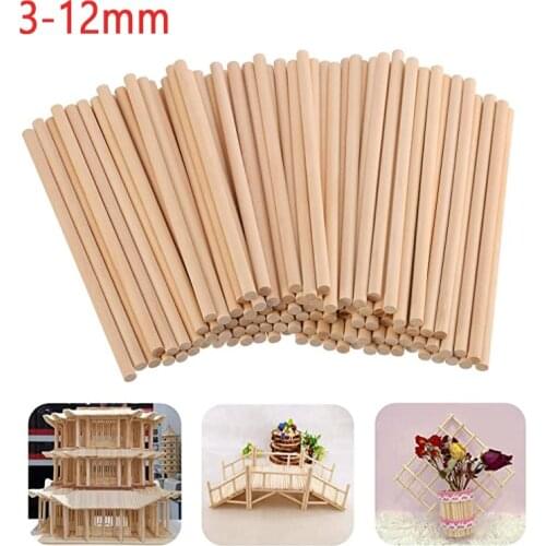 10 pcs Wooden Sticks DIY Wooden Crafts Gear Sticks Pegs Sticks Sweet Pole Trees Wooden Tool 0.4 CM * 30 CM Stick