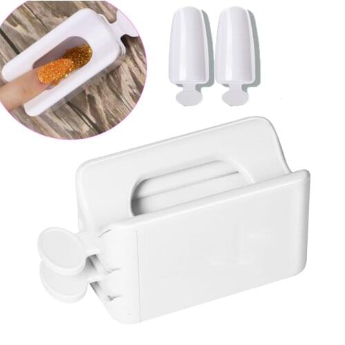 Double Layer French Manicure Tool Box Dipping Powder Magic Mirror Powder Nail Sequin Glitter Storage Nail Recycling Powder Box