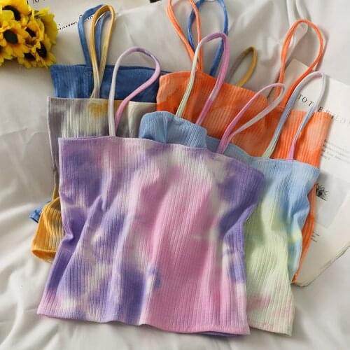 HELIAR Summer Women Y2k Colorful Crop Tops Knitted Women Summer Tank Tops Spaghetti Camis INS Crop Tops Women Clothes