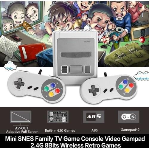 Mini SNES Family TV Game Console Video Gampad 2.4G 8Bits Wireless Retro Handheld Player Joystick 620 Classic Games
