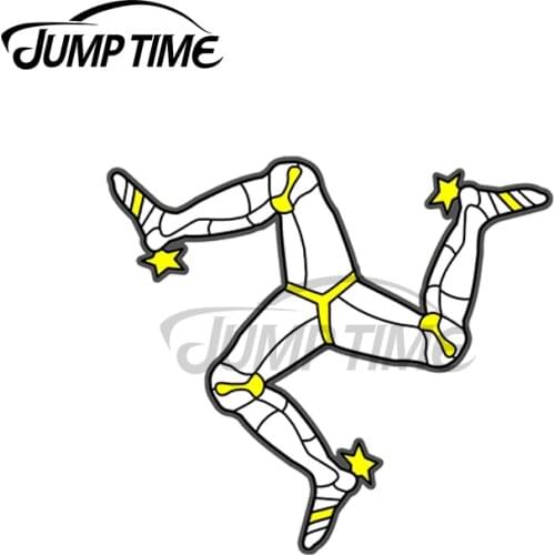 JumpTime 13 x 13cm For Isle Of Man 3 Legs Of Man Traditional Manx Flag Celtic Triskelion Car Stickers Bumper Personality Decal