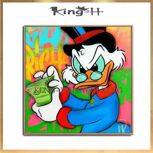 Handpainted Realistic Duck Oil Painting On Canvas Art Cartoon Gift Home Decor Living Room Wall Art Frameless