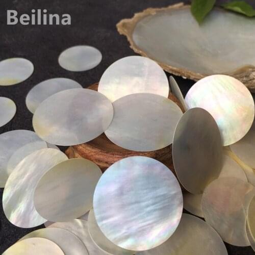 1lot(10pcs) Diameter 34mm /33mm/28mm Round white Natural mother of pearl shell sheet DIY accessories and inlay carved material