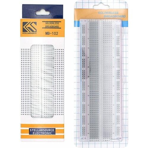 MB-102 White/Transparent Breadboard 830 Point Solderless PCB Bread Board MB102 Test Develop DIY Electronic experimental