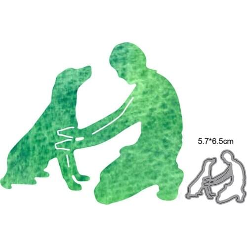 Metal Cutting Dies Cut Mold Man and Dog Christmas Decoration Scrapbook Paper Craft Knife Mould Blade Punch Stencils dies