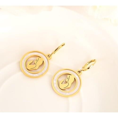 Cute cz gold drop Earrings rhinestone Crystal Mary hemp heart for Girls Women Fashion Earrings Bijoux gifts charms mother gift