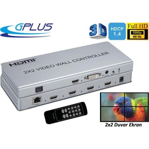 Gplus VW242 2x2 Video Wall Controller Wall Screen Extender