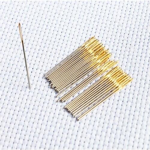 Oneroom 10pcs/lot #26 #24 #22 # 28 golden tail Needles for aida 9ct 11ct 14ct 18ct fabric cross stitch blunt embroider DIY
