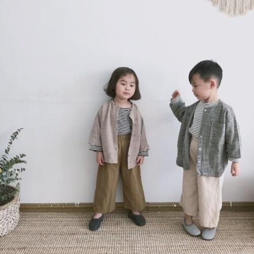 2019 Autumn New Arrival Kids Shirts Casual Korean Long Sleeves Tops for Girls Boys Clothing 2 3 4 5 6 Years Baby Children Tees