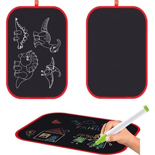 Portable Drawing Mat Doodle Kids Toddler Writing Erasable Board Toy with 4 Pens