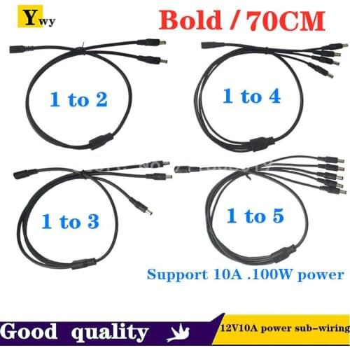 DC 1 Female to 2 Male/3 Male/4Male/5 Male Power Split Splitter Cable 2.1*5.5mm for CCTV Camera Security DVR Accessories LED Ligh