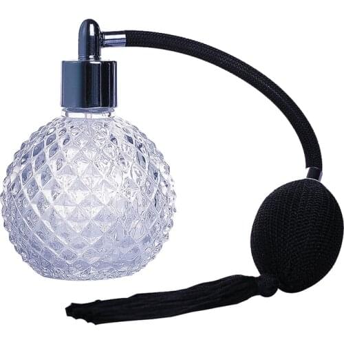 Crystal Art Vintage Style Empty Refillable Perfume Atomizer Long Tassel Spray Bottle 100ml