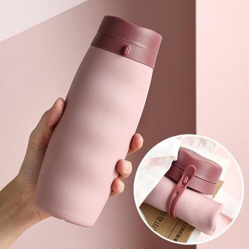 Curly Folding Silicone Cup Sport Portable Silicone Telescopic Drinking Collapsible Coffee Cup Multi-function Foldable Mug Travel