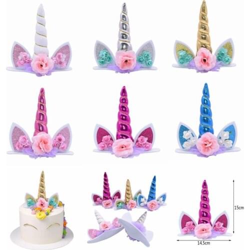 Unicorn Cake Topper Kids Unicorn Party Baby Shower Girl Birthday Decoration DIY Craft Accessories