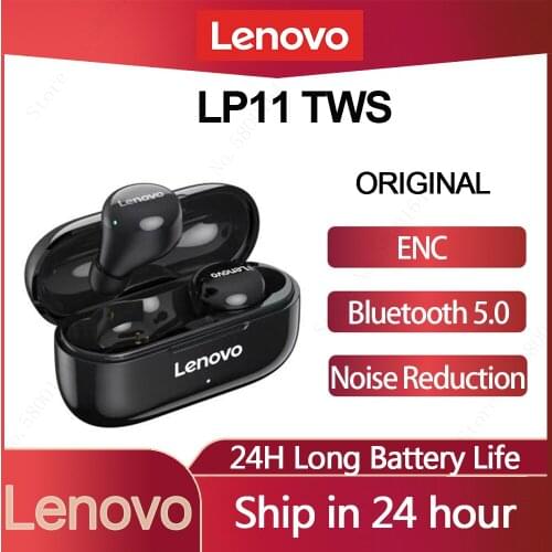 Original Lenovo LP11 TWS Bluetooth Earphones Ture Wireless Bluetooth 5.0 ENC Noise Reduction HD Call Long Battery Life Headsets
