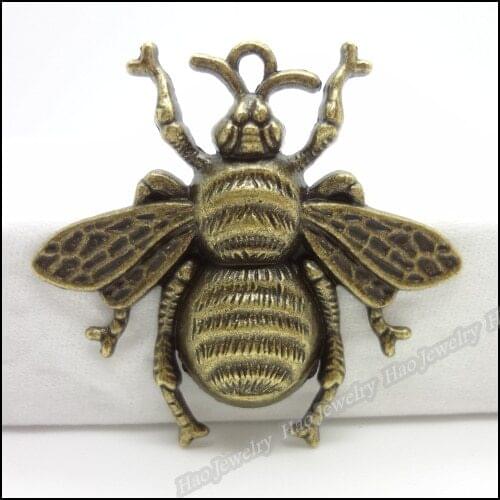 20pcs Vintage Charms Bee Pendant Antique bronze Fit Bracelets Necklace DIY Metal Jewelry Making