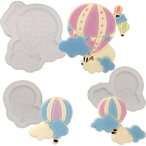 Clouds Hot Air Balloon Mold Fondant Cake Decorating Tool Silicone Mold Sugarcraft Chocolate Baking Tools For Cakes Gumpaste Form