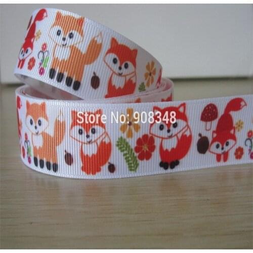Animals Ribbons Printed Grosgrain Ribbon Hair Bows PGR317
