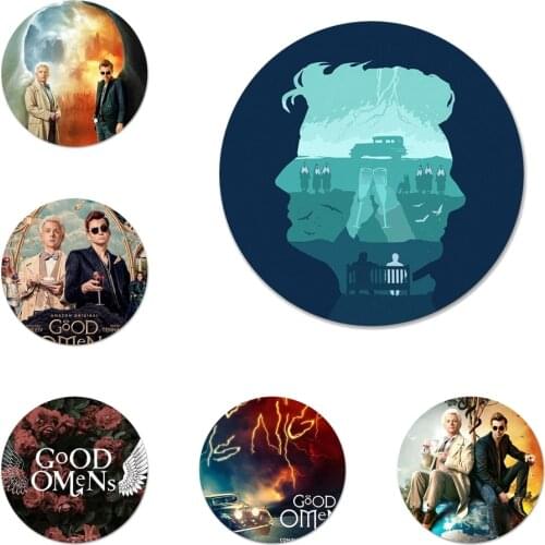 New TV Good Omens Icons Pins Badge Decoration Brooches Metal Badges For Backpack Decoration