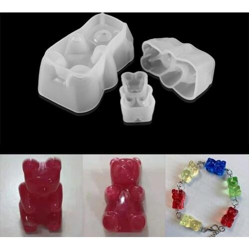 1Pcs Cute Bear Fudge Silicone Mold Epoxy Resin Casting Mould for Key Chain Pendants Jewelry DIY Wedding Party Accessories