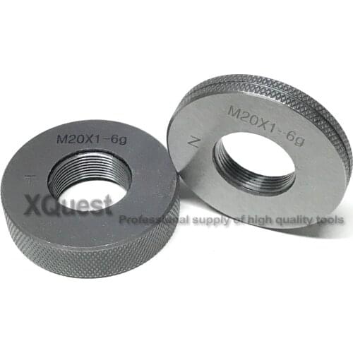 2pcs 6G Metric thread ring gauge set m20 M20X2.5 M20X2 M20X1.5 M20X1 GO NOGO T Z Fine screw thread RING gage test tools
