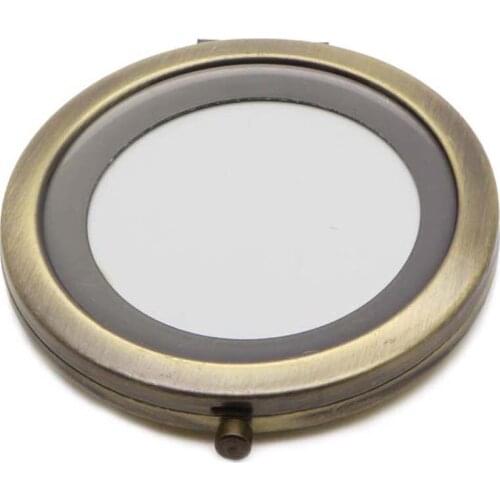 50pcs 70mm Blank Compact Mirror DIY Portable Metal cosmetic mirror Bronze #18410