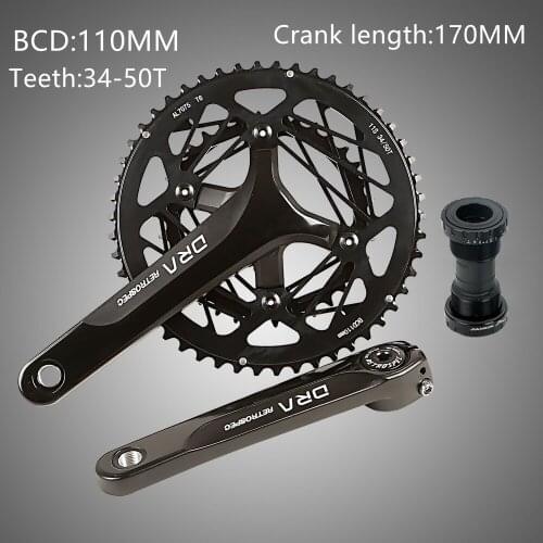 Road Bicycle Crankset Hollow Tooth Disc 34-50T CNC Aluminum Alloy Bike Crankset BCD110MM 170MM Crank Arms For Bicycle Crankset