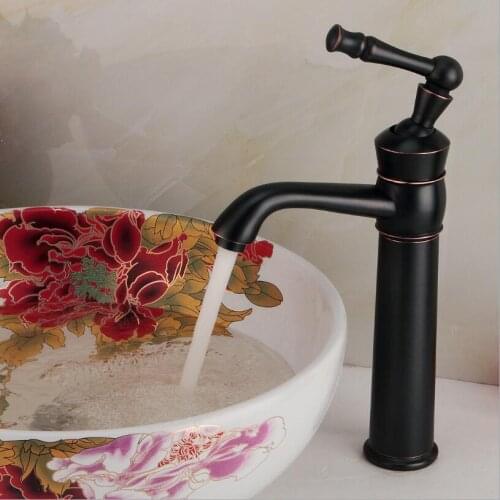Vidric oil rubbed bronze bathroom basin faucet, hot and cold water mixer tap faucet pagoda-shaped faucet