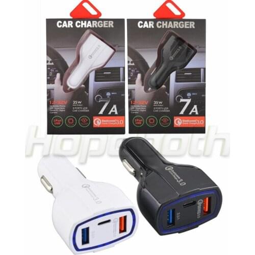 Quick Charge 3.0 Car Charger Mobile Phone Charger 3 Port USB Fast Car Charger for Samsung for i Phone Tablet Charger
