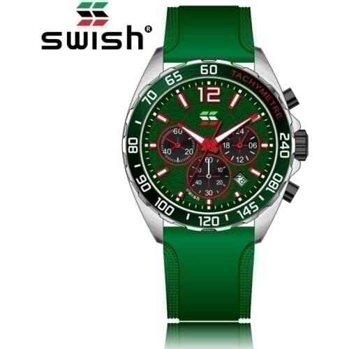 SWISH Top Luxury Brand Fashion Men’s Watches Sport Watch For Men Chronograph Waterproof Quartz Wristwatch Silicone Male Clock