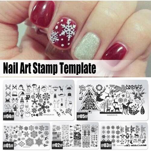 DIY Plate Manicure Christmas Nail Art Stamping Template Image Plate Snowflakes Pattern Nail Art Decoration
