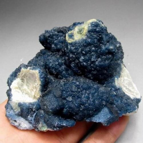 551g Blue Fluorite on Milch/Smoky Quarz Point - crystals and stones healing Mineral specimen Home Decor feng shui decoration
