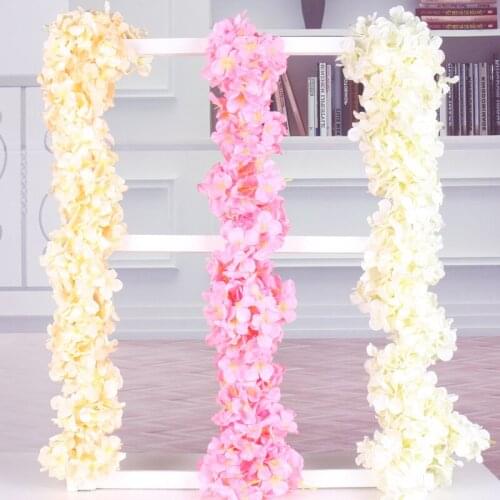 1PCS Simulation wisteria flower silk artificial vine flower hydrangea rattan DIY wedding decoration for wall hanging hotel 2 M