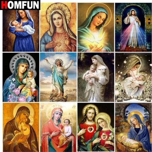 HOMFUN Full Square/Round Drill 5D DIY Diamond Painting "Virgin religion figure" Embroidery Cross Stitch 5D Home Decor Gift