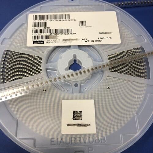 GRM31CR71H225KA88L SMD MLCC 1206 2.2uF(225) ±10% 50V Ceramic Capacitor GRM31CR61A226KE19L SMD MLCC 1206 22uF(226) ±10% 10V Cer