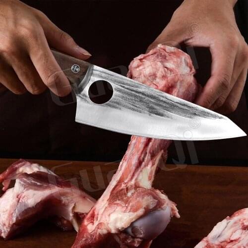 Handmade Stainless Steel Kitchen Chef Boning Knife Butcher knife Forged Fishing Knife Meat Cleaver Outdoor Cooking Cutter