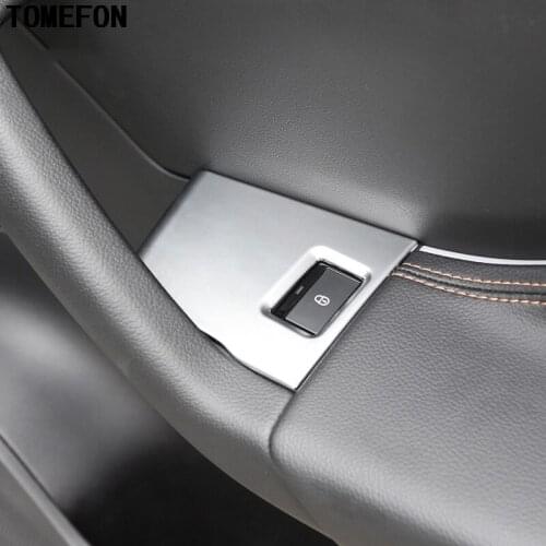 2pcs For Jaguar F-Pace X761 2016 2017 Left Hand Drive Matt ABS plastic Door Armrest Seat Memory Lock Button Cover Trim