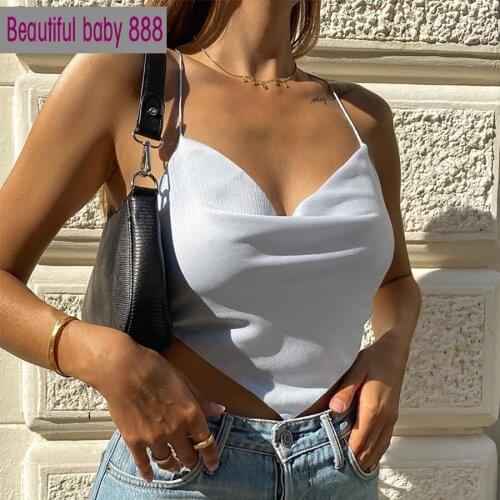 Meqeiss Sexy Hot Backless Spaghetti Strap Skinny Camisole For Women Fashion Casual Solid Sleeveless Lace Up Crop Tops Vest Mujer