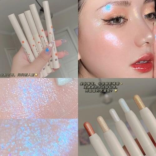 Shimmer Glitter Eye Shadow Diamond Shine Brighten Eye Liner Pencil Pigment Sparkle Holographic Makeup Metallic Highlighter Stick