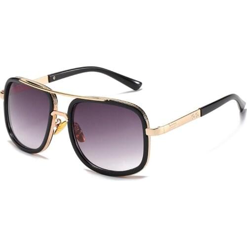 Fashion personality trend thick frame sunglasses men outdoor travel beach sunglasses vintage pilot street shooting glasses men