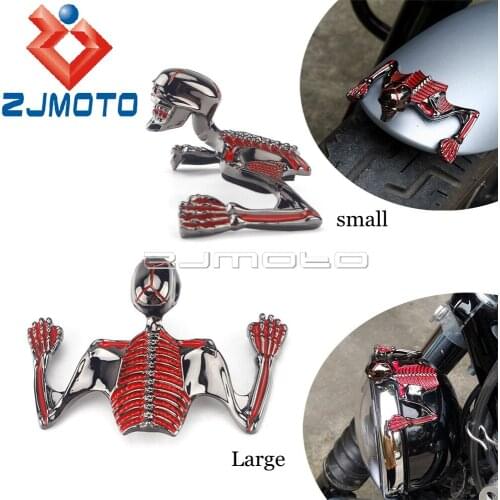 Motorcycle Custom Front/Rear Fender Skull Decal For Kawasaki Honda BMW Sportster Dyna Bobber Zombie Skeleton Headlight Ornament