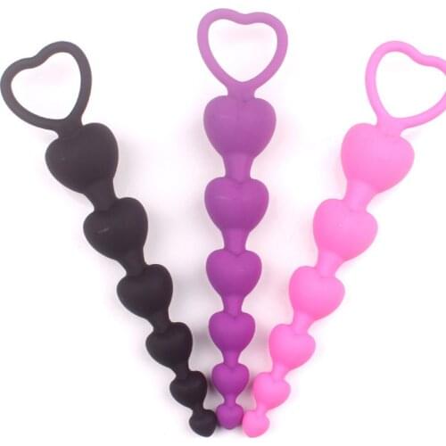 Silicone Anal Plug Butt Plug Heart Shape Anal Beads Sex Toys for Gay Couple Masturbator Sexy Dildo Prostate Toy Silicon G Spot