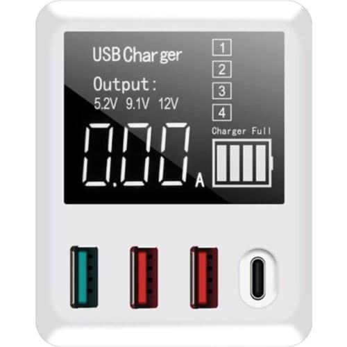 Type C QC3.0 USB 4 Ports Wall Charger Station for iPhone 30/40W Quick Charge Mobile Phone Adapter