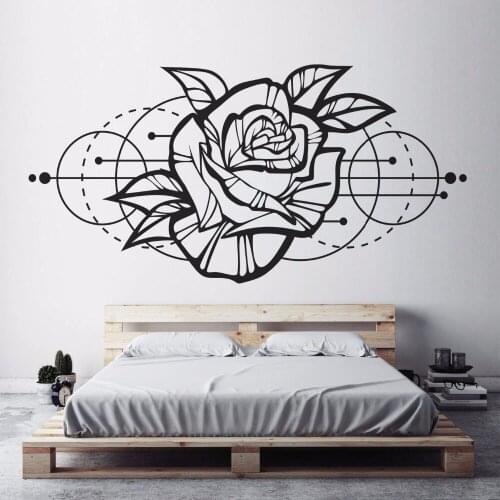 Flower Wall Decal Rose Bedroom Decor Vinyl Abstract Wall Stickers Home Decoration Living Room Modern Removable Wallpaper S217