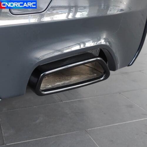 Stainless Steel Car Rear Exhaust Muffler Pipe Frame Cover Trim For BMW 5 Series G30 G38 2018-21 Tail Throat Exterior Accessories
