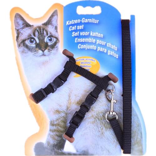 Nylon Dog Cat Collar Harness Walking Lead Leash And Adjustable Pet Traction Harness Belt For Small Pets
