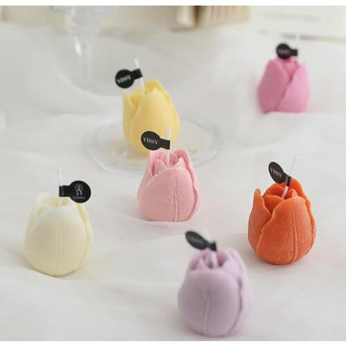 Wholesale & retail Ins Korean Tulip Flower Candles Soy Wax Aromatherapy Scented Candles Home Decoration Relaxing Birthday Gift