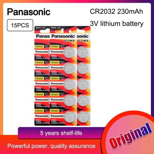 PANASONIC cr2032 15pcs original brand new battery for 3v button cell coin batteries for watch computer cr 2032 For Toys