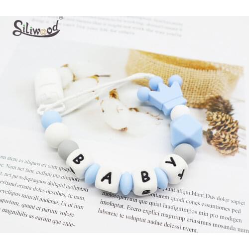 Customizable Pacifier Clips Baby Accesorios Dummy Nipple Holder Hand Made Toys Stroller Teether Crown Shape Lovely Kids Gifs