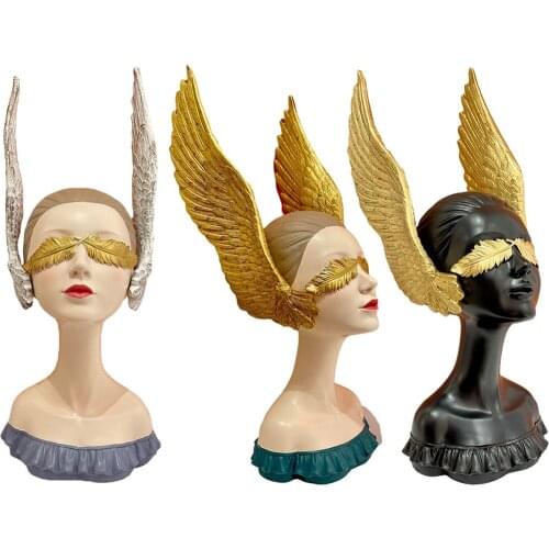 Modern Happiness Goddness Bust Statue Figurine Office Cabinet Decoration